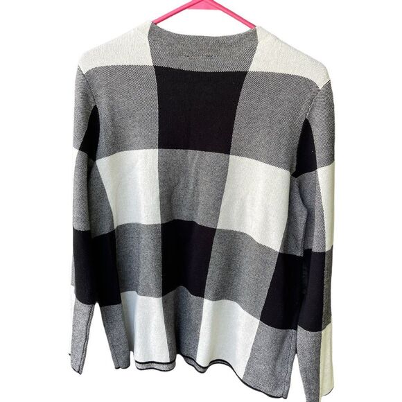 J. Jill size M Colton mock turtleneck big checked sweater. - Picture 2 of 8